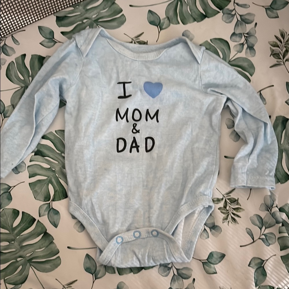 Blue Baby Onesie with Heart Design